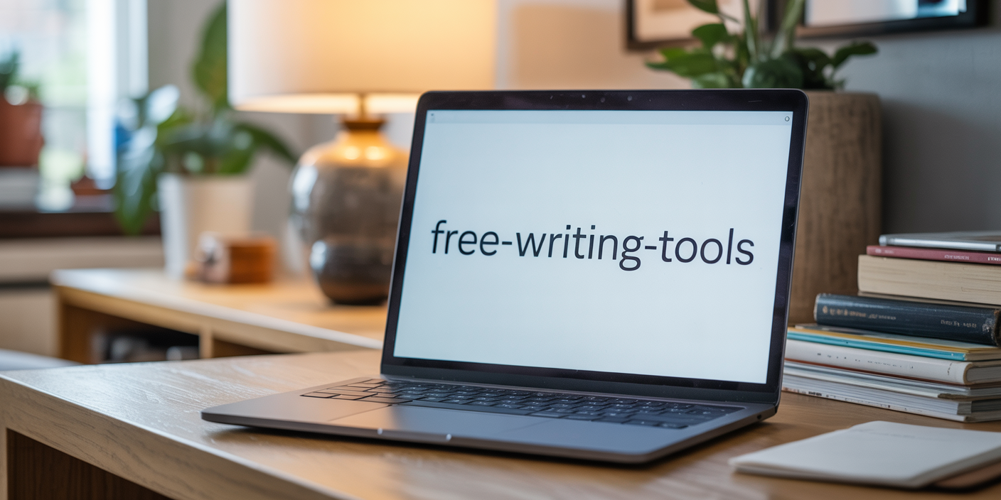 Computer screen showing free writing apps and tools for new writers