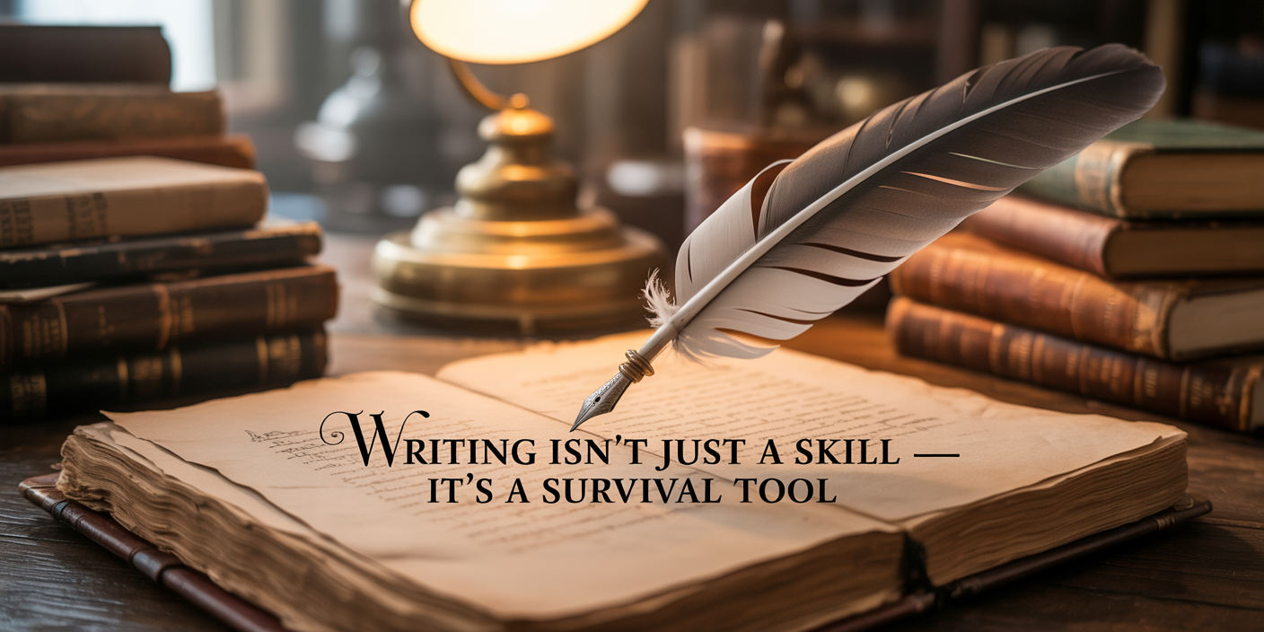 Person using writing for emotional processing and personal growth – writing as survival tool